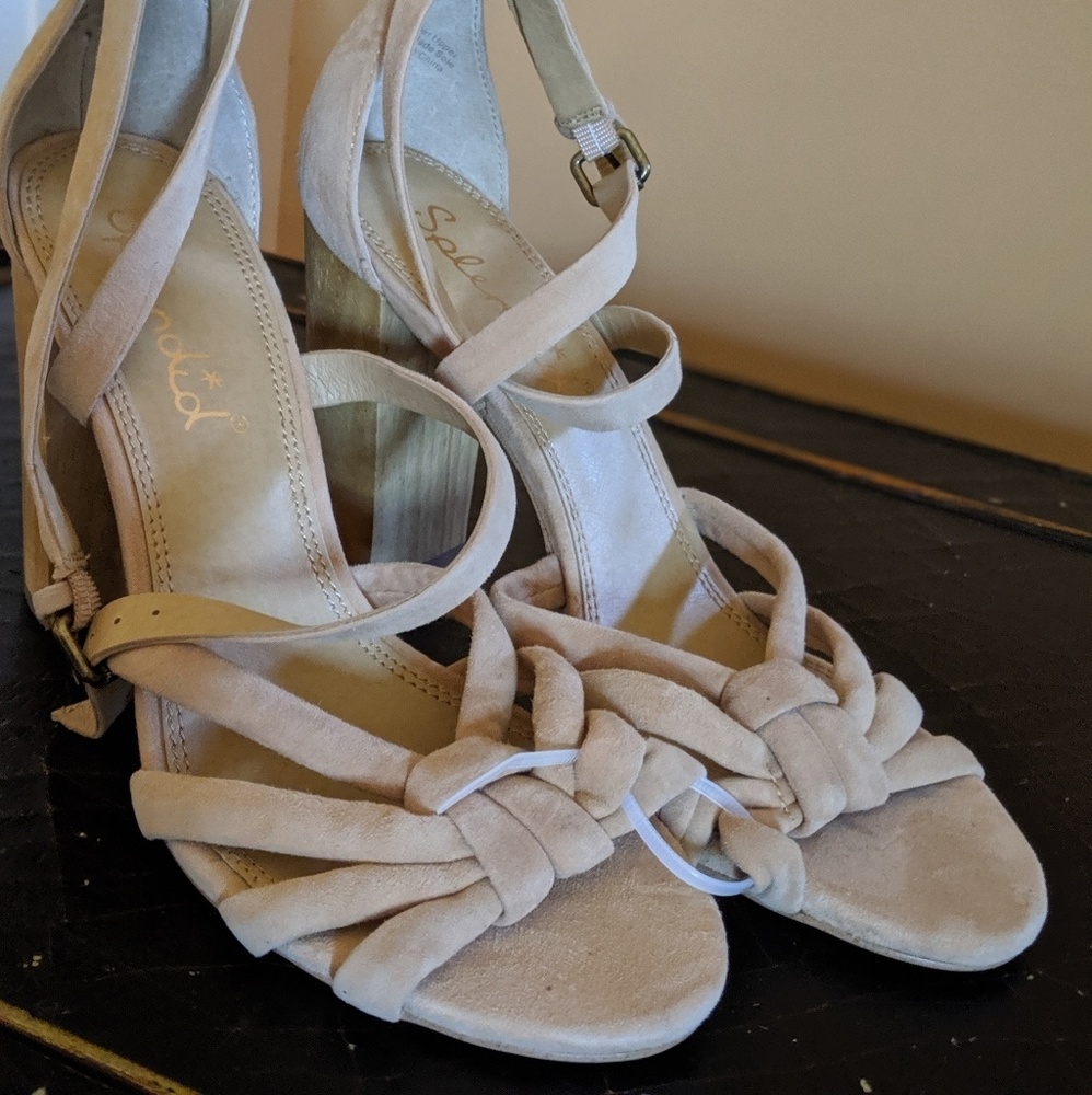 Splendid suede strappy sandal nude